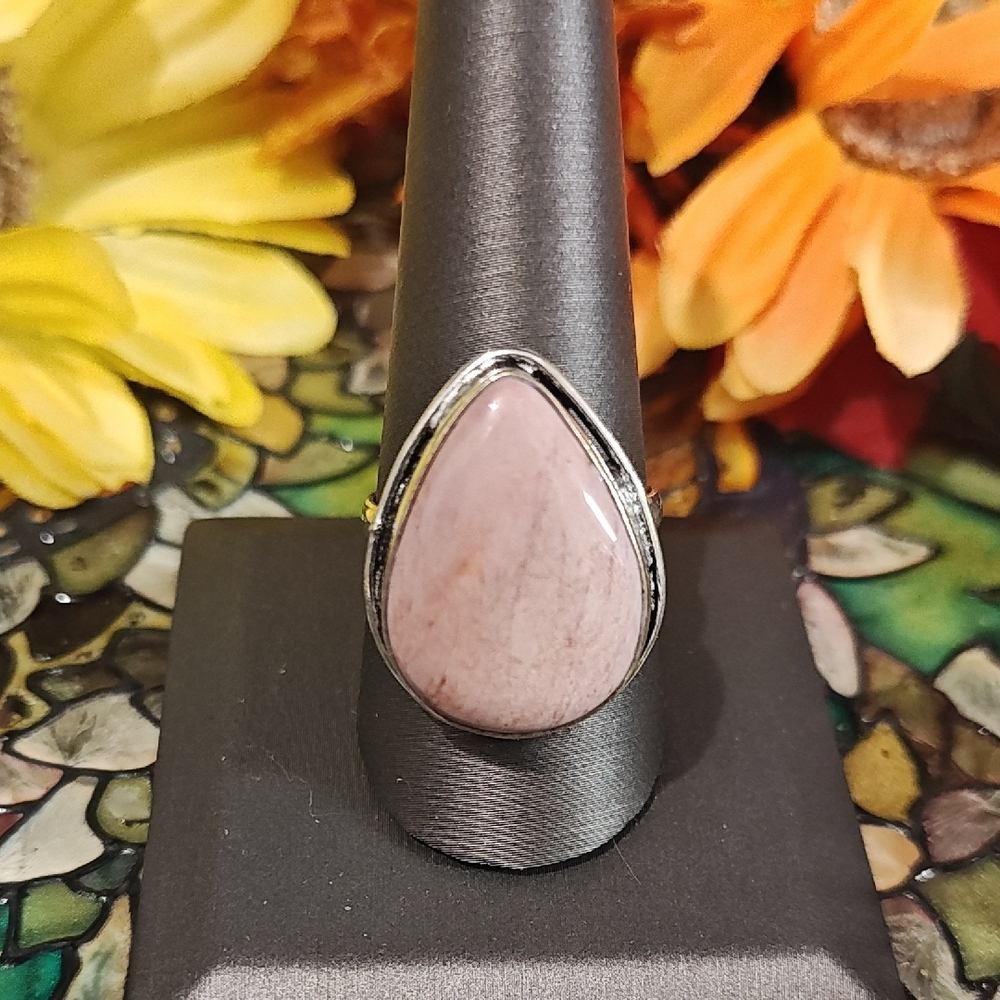 Pink Opal Gemstone Ring Size 10